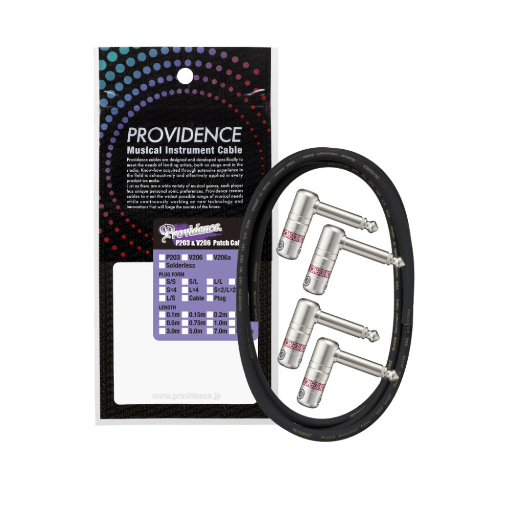 Providence プロビデンス V206 model Vital Link Solderless Half Set 1m L型プラグ×4 ソルダーレスケーブルハーフセット ギターケーブル ギターシールド