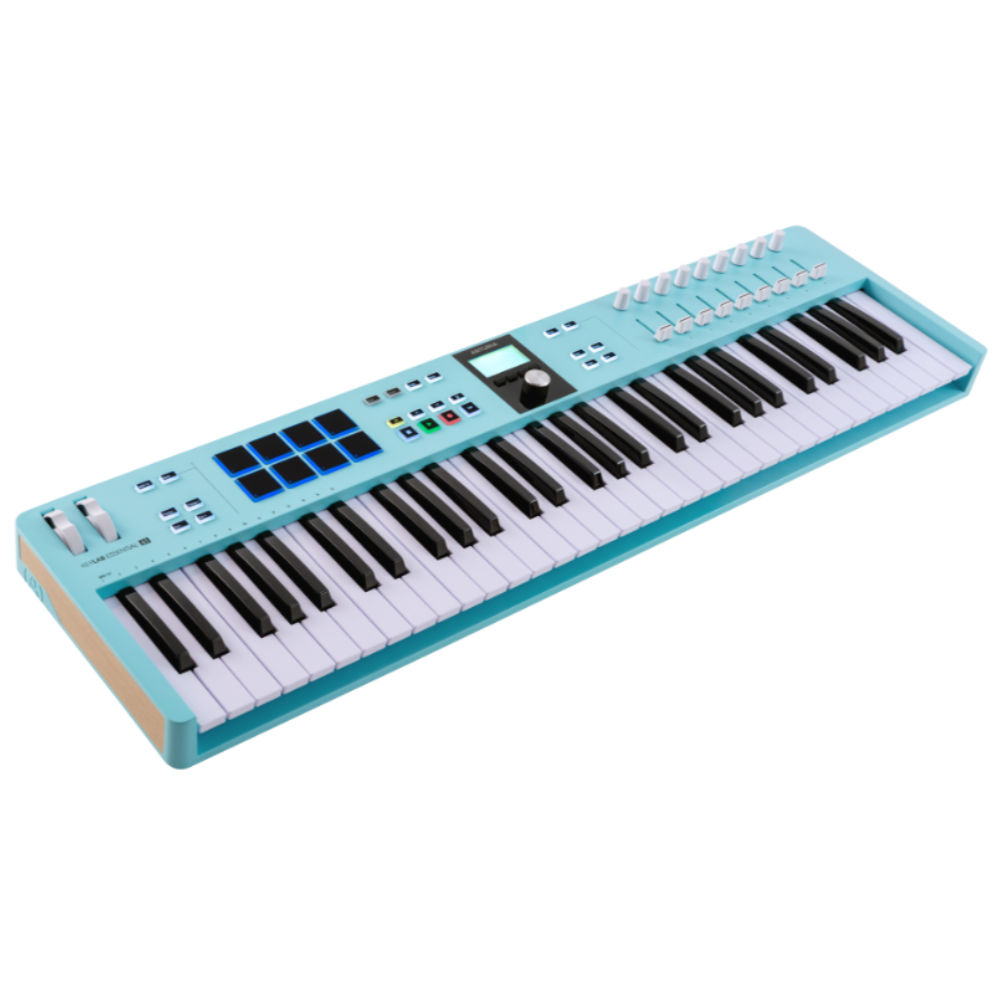 ARTURIA アートリア KeyLab Essential 61 mk3 Aquamarine 61鍵 MIDIキーボード Analog Lab など豊富なバンドルソフトつき キーラボエッセンシャル 左サイド