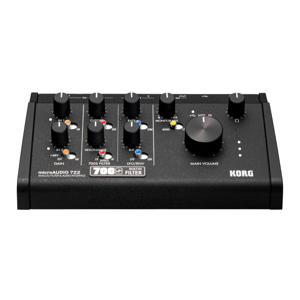 オーディオインターフェイス KORG microAUDIO 722 コルグ マイクロオーディオ アナログフィルターとしても使用可能 正面