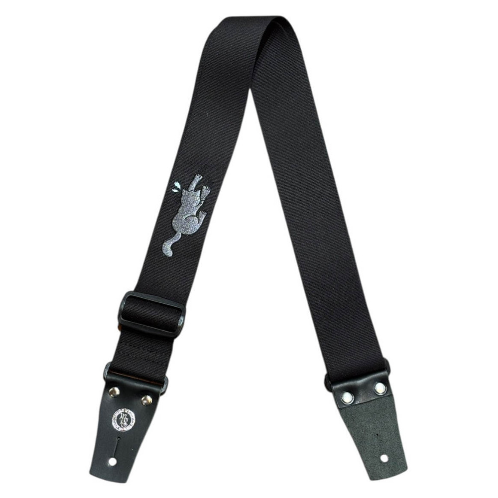 Grande uomo グランデウオモ TENDER STRAP TS-2 AC ずり落ちキャット Black ギターストラップ