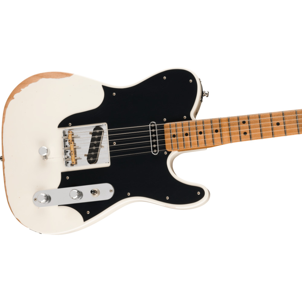 Fender フェンダー John Osborne Telecaster MN Olympic White エレキギター テレキャスター ボディ斜めアングル画像