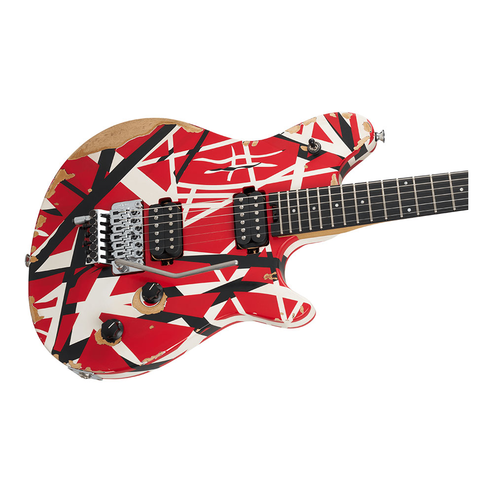 EVH イーブイエイチ Limited Edition Wolfgang Special Striped Series Ebony Fingerboard Red Black and White Aged エレキギター ボディ