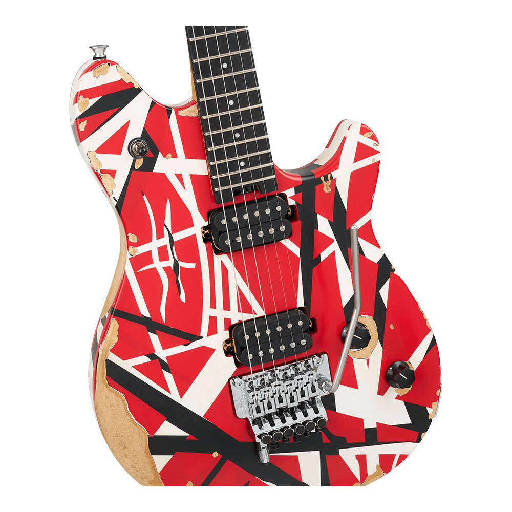 EVH イーブイエイチ Limited Edition Wolfgang Special Striped Series Ebony Fingerboard Red Black and White Aged エレキギター ボディ