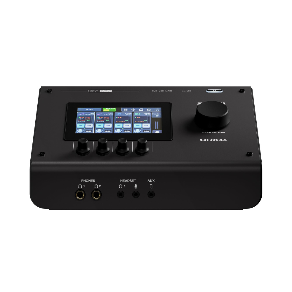 YAMAHA ヤマハ URX44 B URX Series Audio Interface 6in/4out USB-C オーディオインターフェース ブラック フロント斜め画像