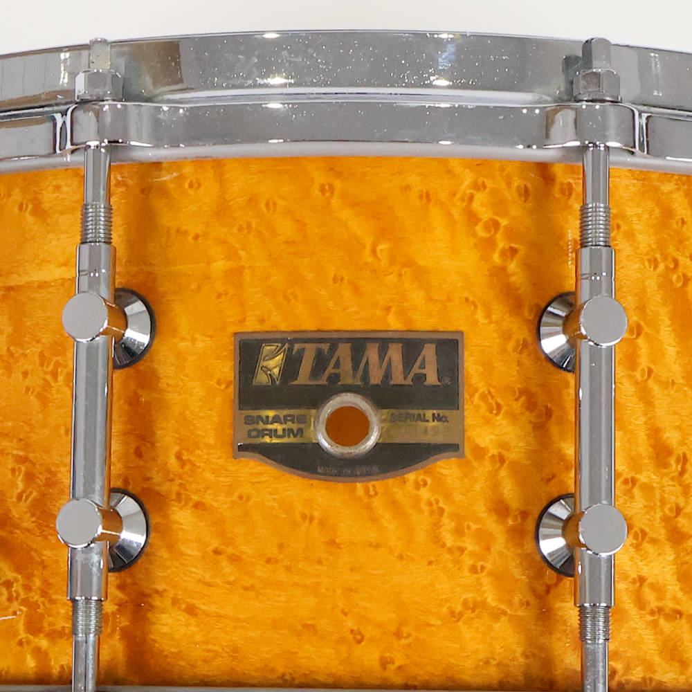 【中古】 スネアドラム タマ TAMA BE346 BIRD’S EYE ALL MAPLE SNARE DRUMS 14x6.5 Made in Japan ラベル