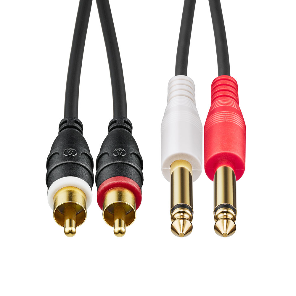 AUDIO-TECHNICA オーディオテクニカ AT-MI81/1.5 ピンプラグ×2-モノラルフォン×2 1.5m オーディオケーブル プラグ部