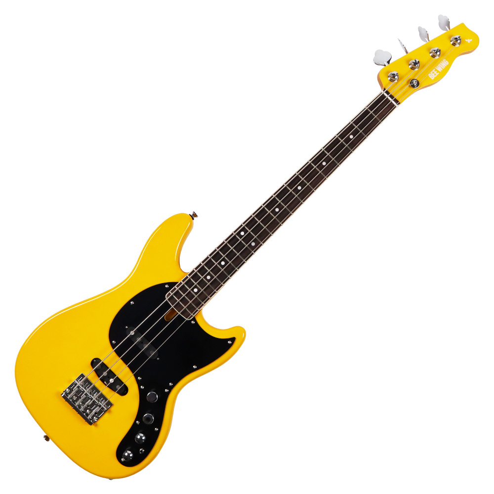 エレキベース BEE WING SHORT SCALE ALDER BW4SSL-YL 4弦 ショートスケール ALDERボディー Rosewood指板 Yellow ビーウィング 日本製