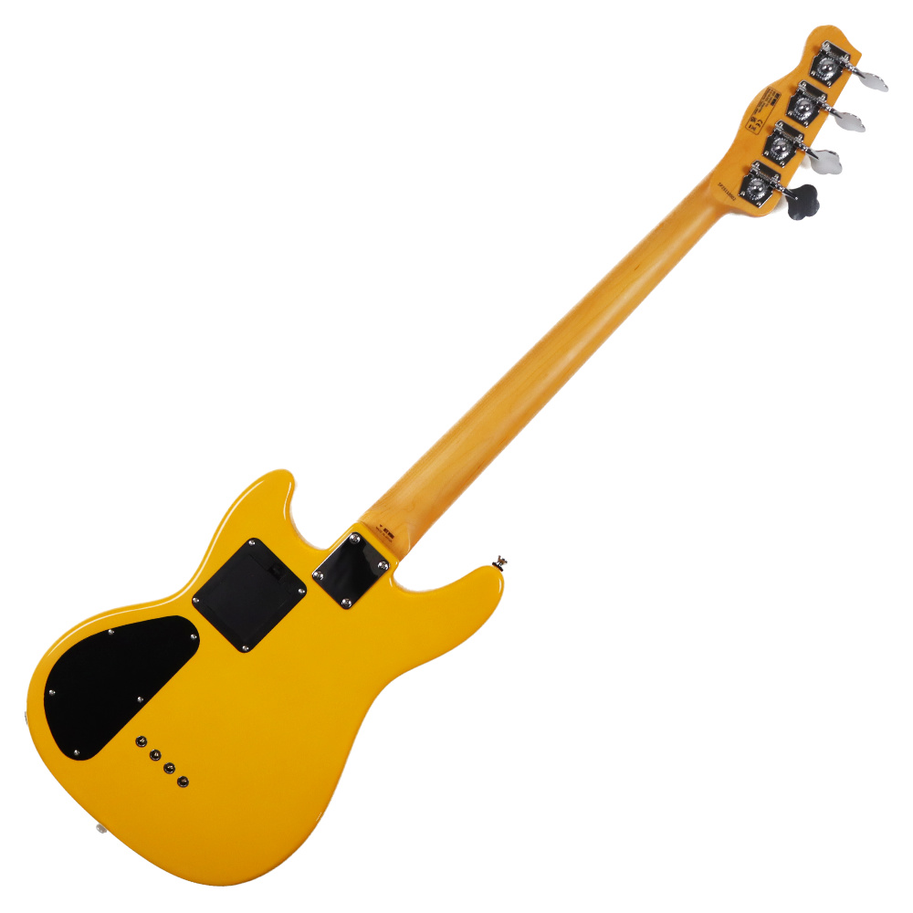 エレキベース BEE WING SHORT SCALE ALDER BW4SSL-YL 4弦 ショートスケール ALDERボディー Rosewood指板 Yellow ビーウィング 日本製 ボディバック画像