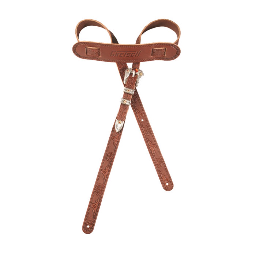 GRETSCH グレッチ Vintage Tooled Leather Guitar Strap Walnut ギターストラップ
