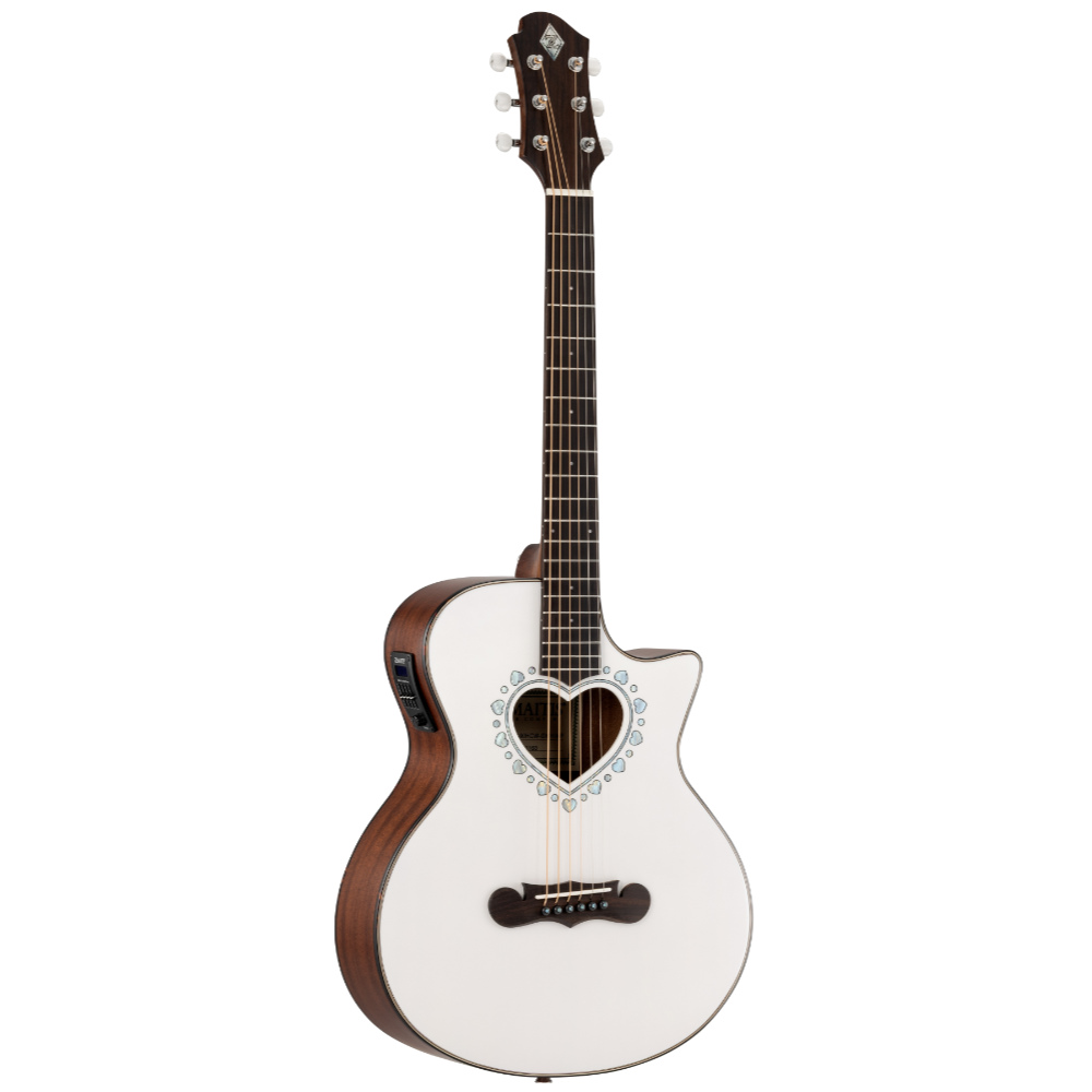 ZEMAITIS ゼマイティス CAM-90HCW GWH MP Gloss White Mather of Pearl ミニカッタウェイボディ エレクトリックアコースティックギター