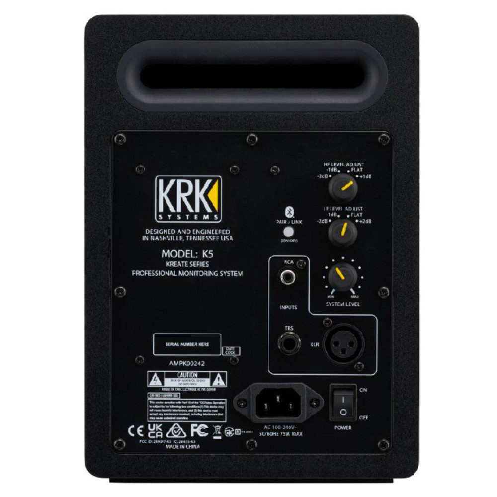 KRK SYSTEMS KREATE 5 SCARLETT Limited Edition STUDIO MONITOR K5 パワードモニタースピーカー 1本 本体画像 裏