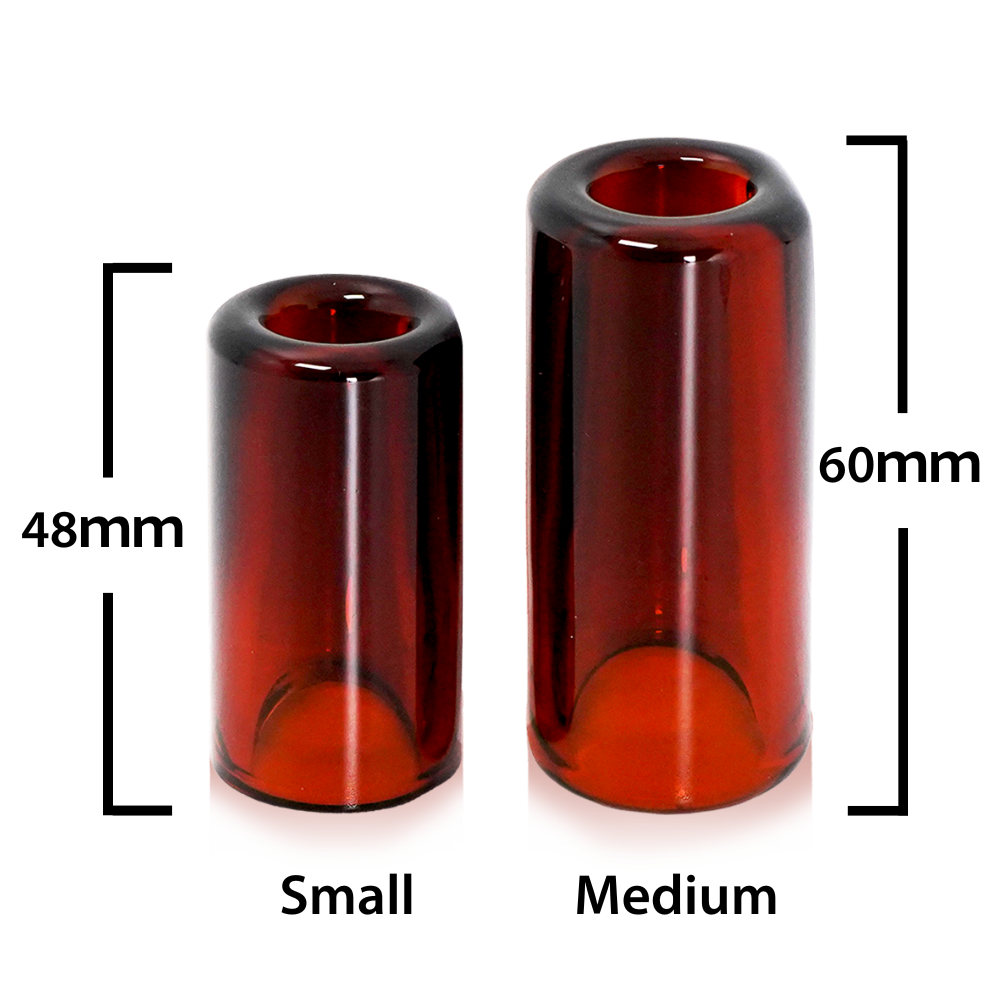 THE ROCK SLIDE ザロックスライド GRS-MA Moulded Glass Slide Amber Medium ガラス製 スライドバー サイズ比較画像1