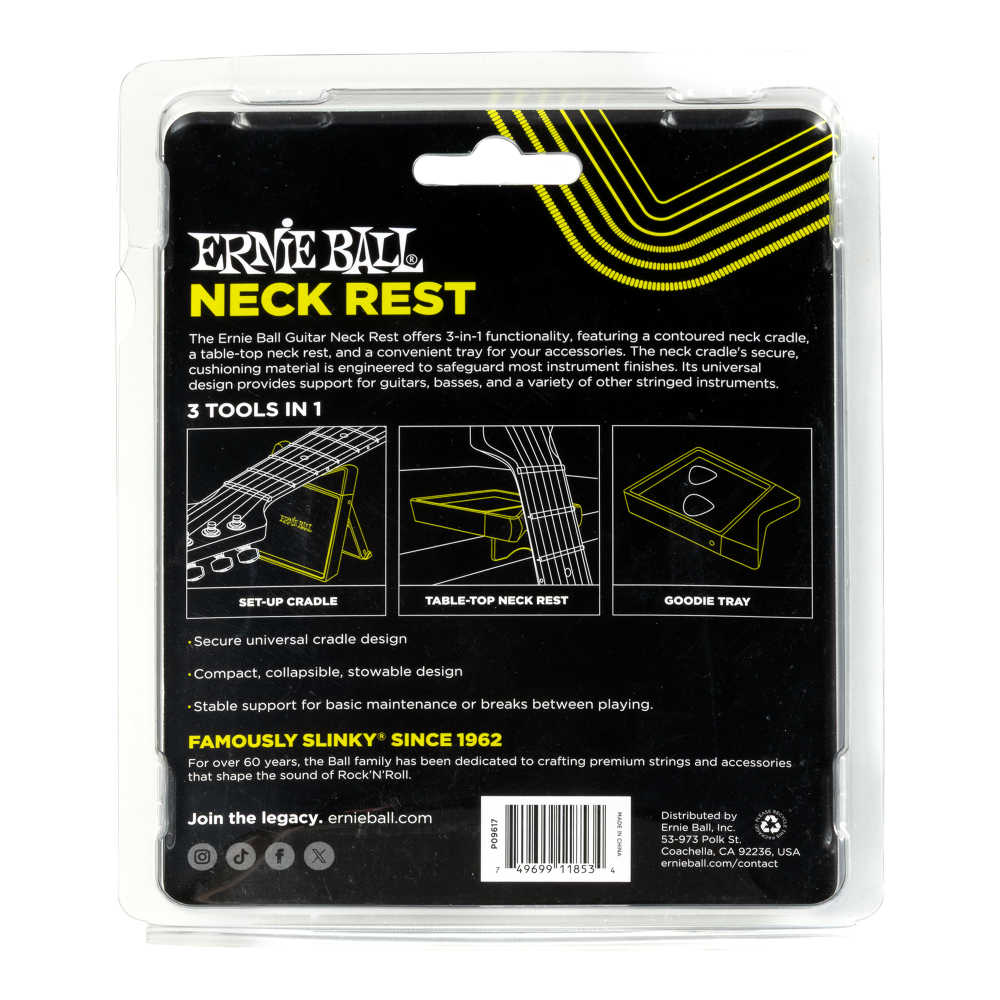 ERNIE BALL 9617 GUITAR NECK REST ギターネックレスト クレードルスタンド パッケージ裏画像