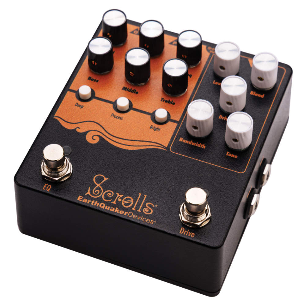 EarthQuaker Devices アースクエイカーデバイセス EQD Scrolls 中尾憲太郎シグネチャーベースプリアンプ 右斜めアングル画像