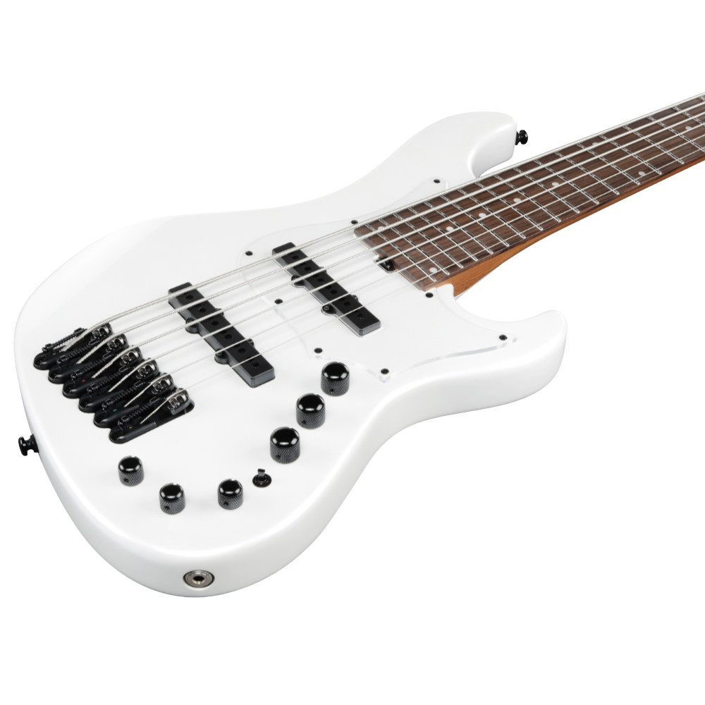 IBANEZ アイバニーズ MDM1006-PW Mode Series Pearl White 6弦エレキベース ボディ斜めアングル画像