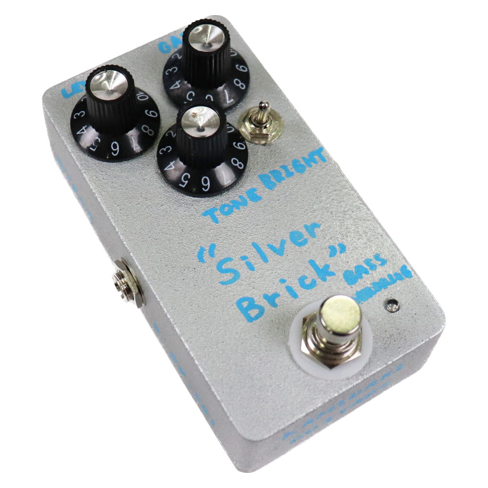 KAMINARI カミナリ Silver Brick Bass Overdrive K-EP-SB1 ベース用オーバードライブ ベースエフェクター 本体画像 斜め 3