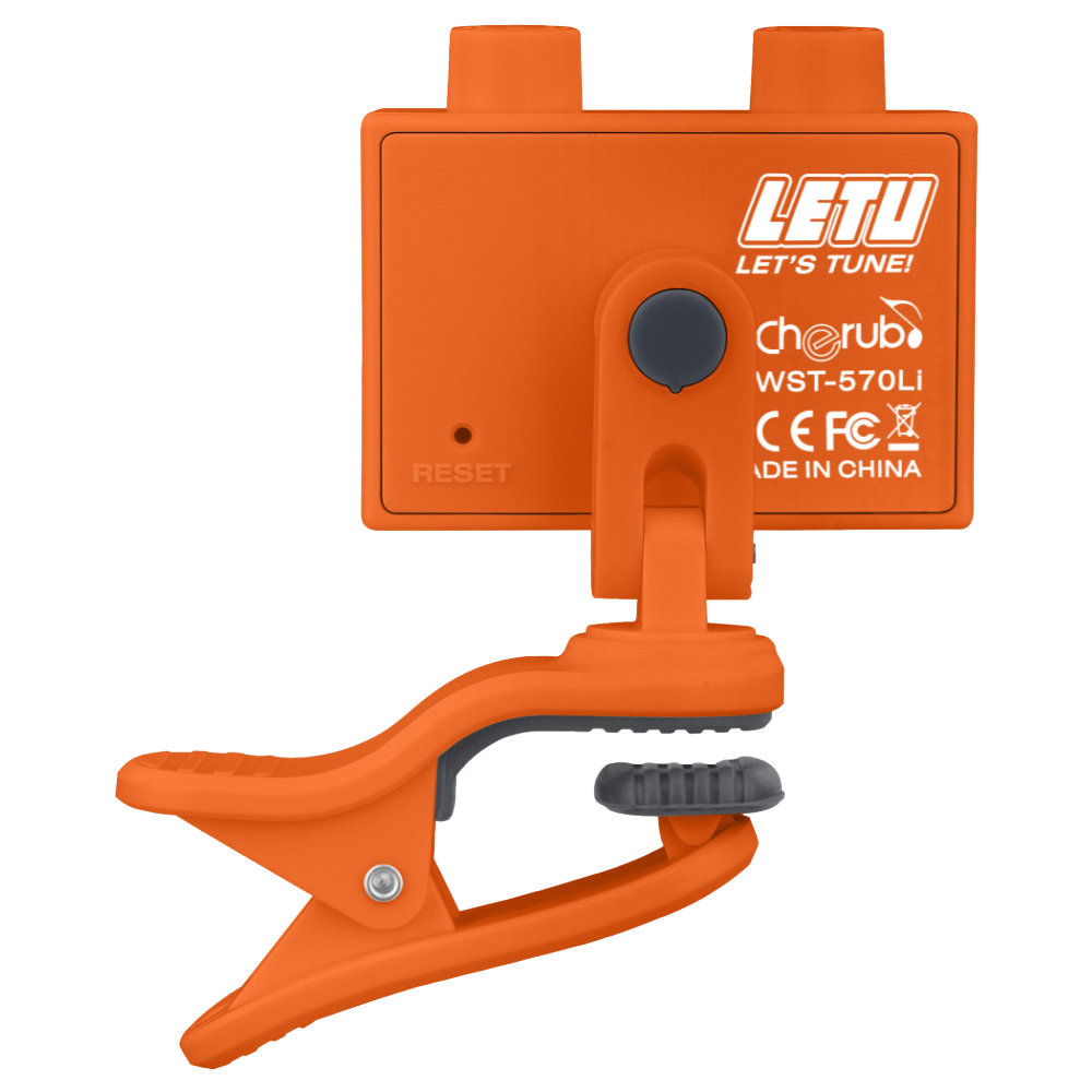 Cherub チェラブ WST-570Li Orange LET’S TUNE! 充電式リチウムバッテリー内蔵 クリップチューナー オレンジ リア画像