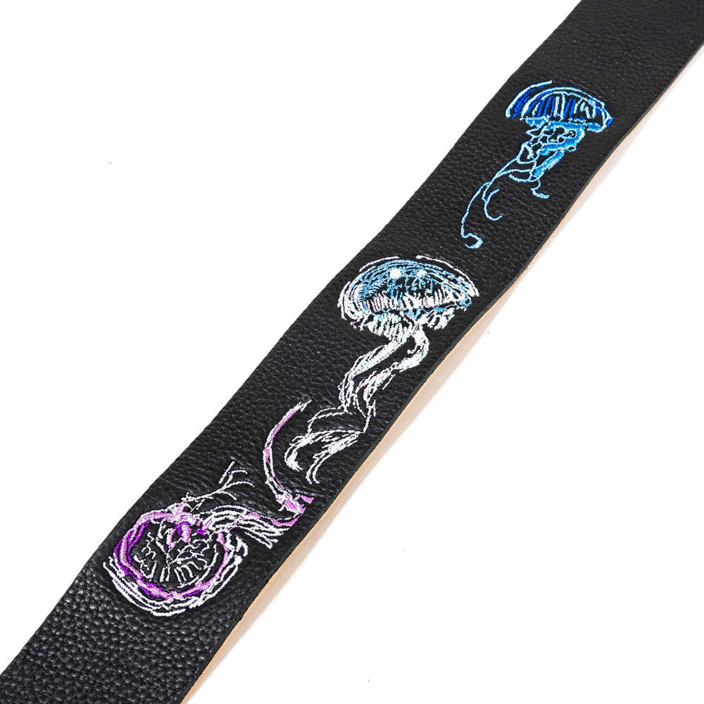 Grande uomo グランデウオモ KOS-MK50-MP 月夜海月 50mm BK/MP ギターストラップ 刺繍画像