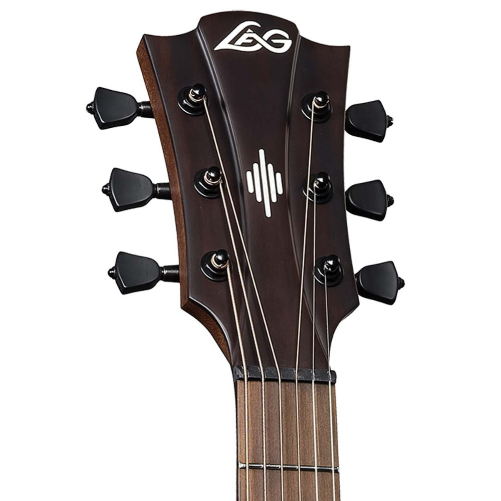 アコースティックギター LAG GUITARS HV10DCE NEW HYVIBEシリーズ スマートギター ドレッドノートサイズ ヘッド画像
