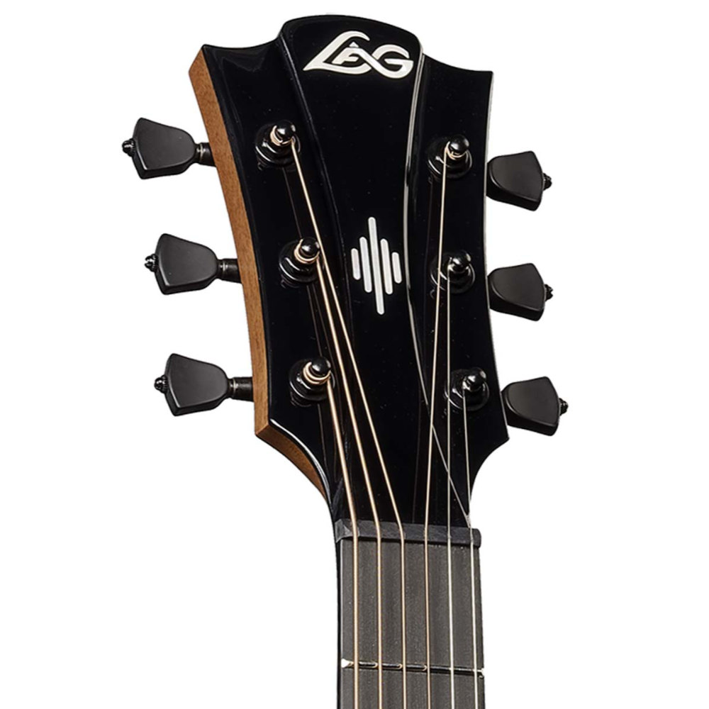 アコースティックギター LAG GUITARS HV30ACE NEW HYVIBEシリーズ スマートギター オーディトリアムサイズ ローズウッドバック&サイド ヘッド画像