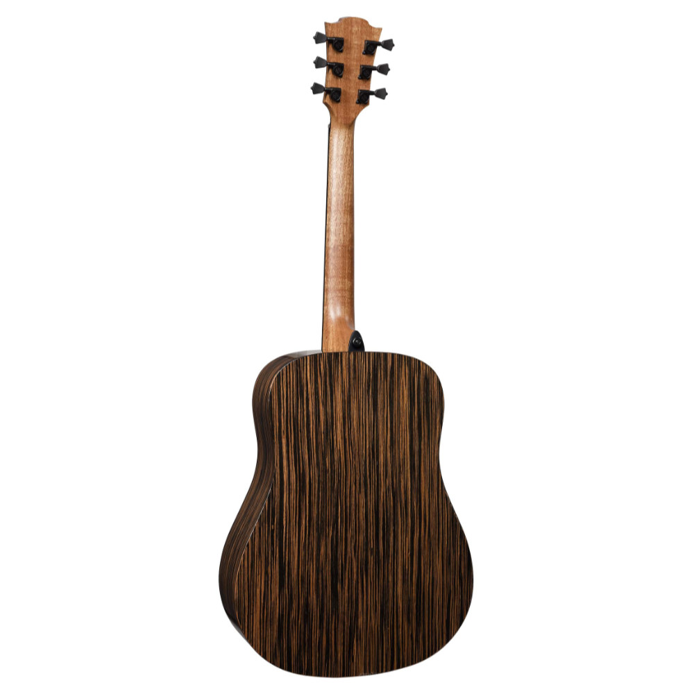 アコースティックギター LAG GUITARS HV50DE NEW HYVIBEシリーズ スマートギター ドレッドノートサイズ マッカーサーエボニーバック&サイド バック画像