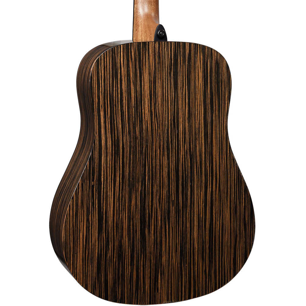 アコースティックギター LAG GUITARS HV50DE NEW HYVIBEシリーズ スマートギター ドレッドノートサイズ マッカーサーエボニーバック&サイド ボディバック画像