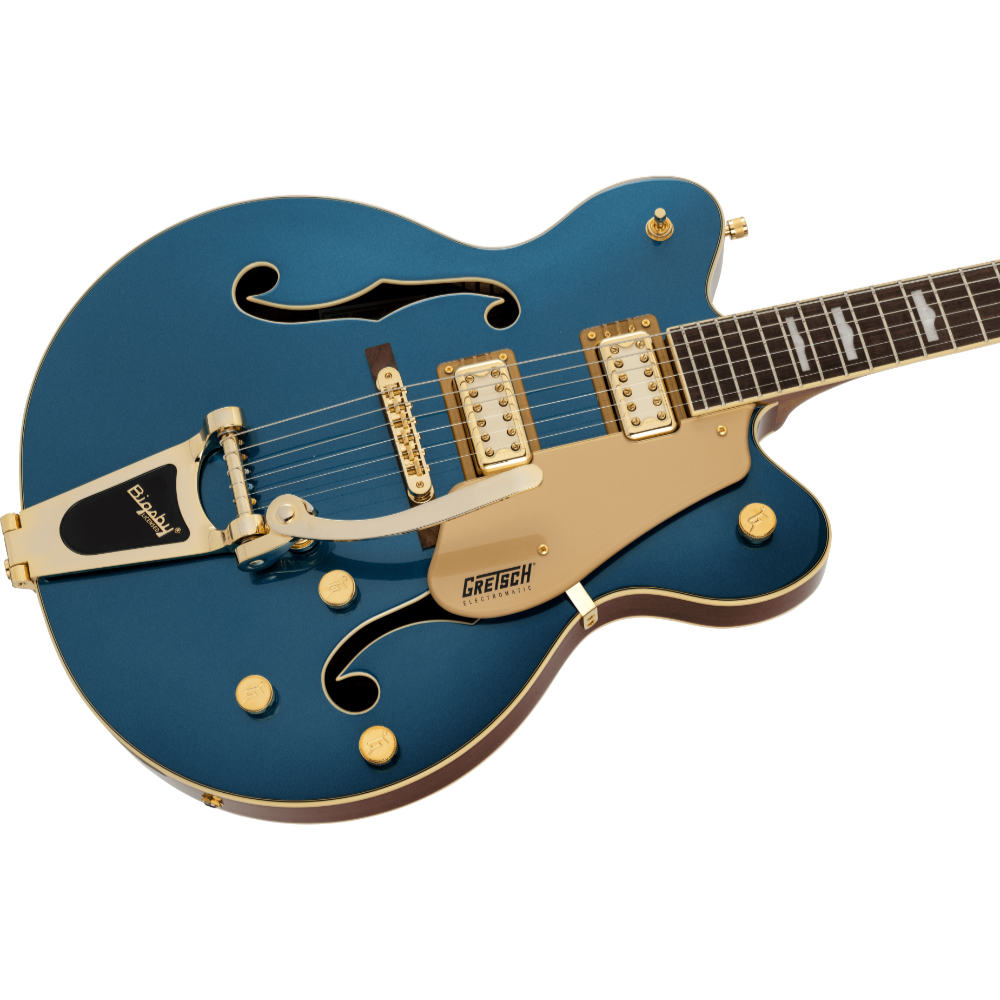 GRETSCH グレッチ G5422TG Electromatic Pristine LTD Hollow Body Double-Cut with Bigsby Petrol エレキギター フルアコ ボディ斜めアングル画像