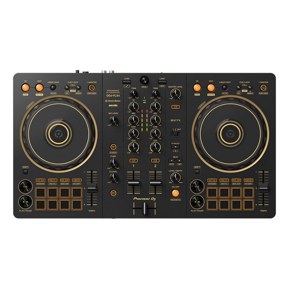 Pioneer DJ DDJ-FLX4-N GOLD Edition DJコントローラー rekordbox / Serato DJ Lite対応 PC / スマホ両対応を実現したコントローラー【DDJ-400 後継機種】