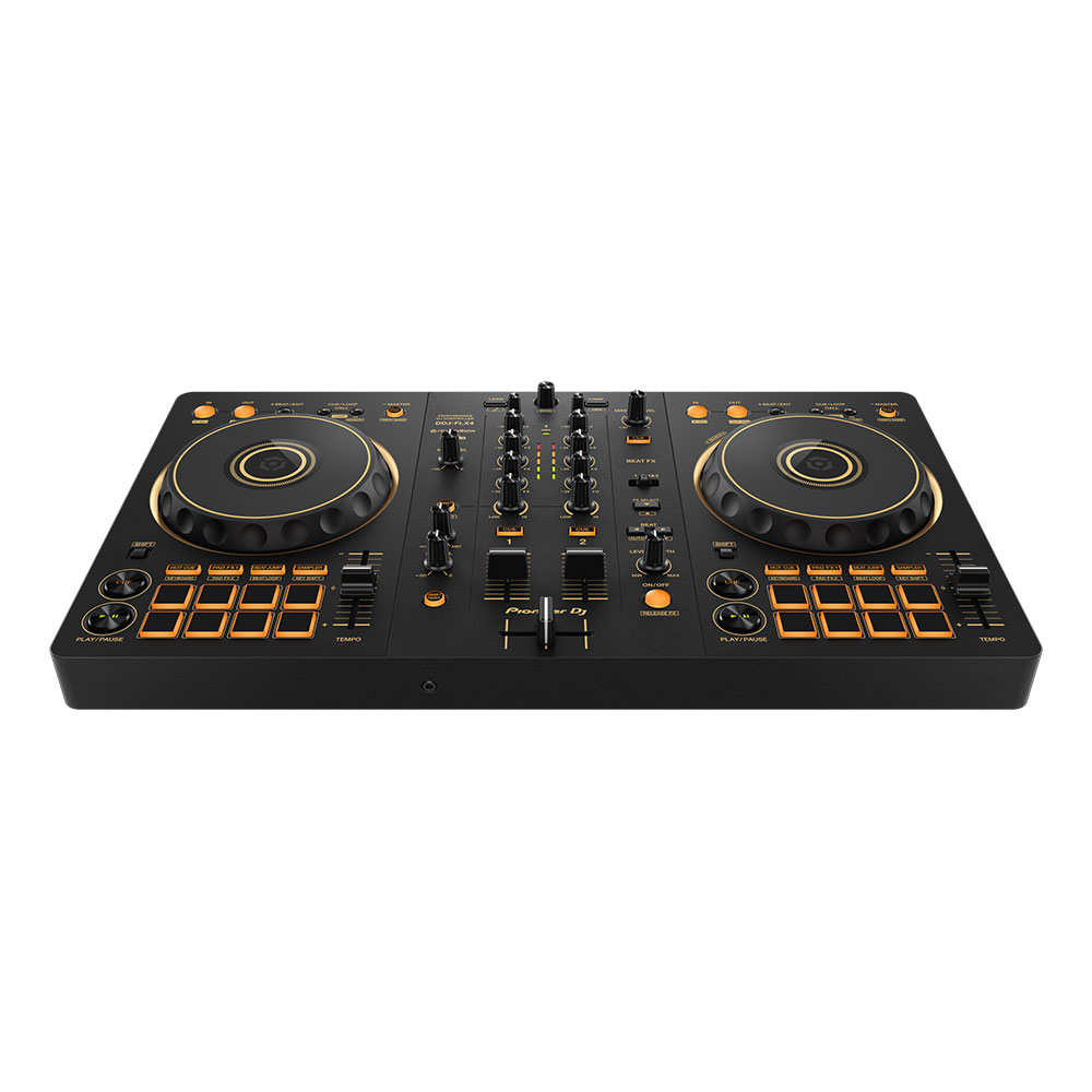 Pioneer DJ DDJ-FLX4-N GOLD Edition DJコントローラー rekordbox / Serato DJ Lite対応 PC / スマホ両対応を実現したコントローラー【DDJ-400 後継機種】 正面