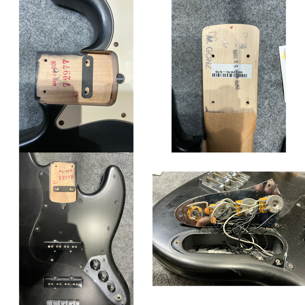 【中古】Fender フェンダー Highway One Jazz Bass Upgrade Rosewood Fingerboard Flat Black 2009年製 ジャズベース エレキベース ネック、配線