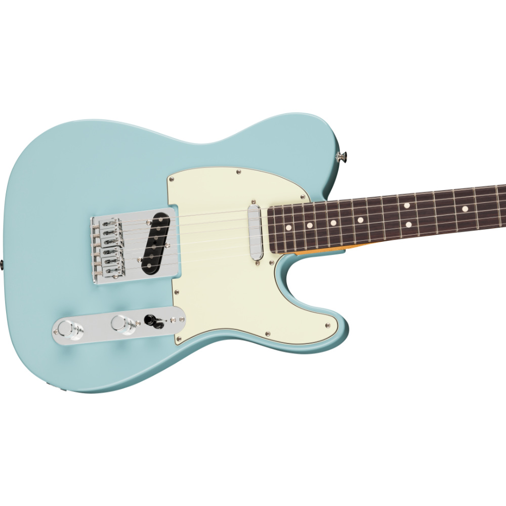 Fender フェンダー 75th Anniversary Player II Telecaster RW Daphne Blue エレキギター テレキャスター ボディ斜めアングル画像