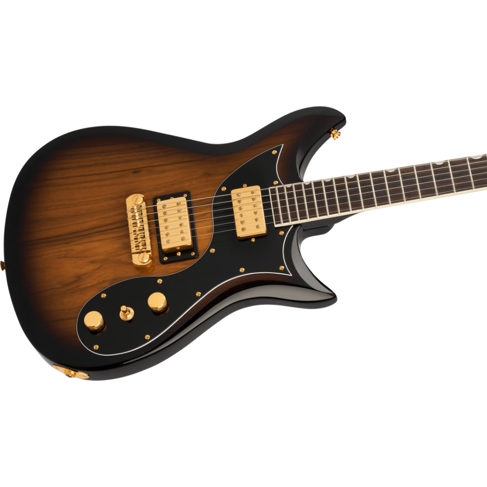 GRETSCH グレッチ Limited Edition Electromatic Black Limba CVT Sunburst エレキギター ボディ斜めアングル画像