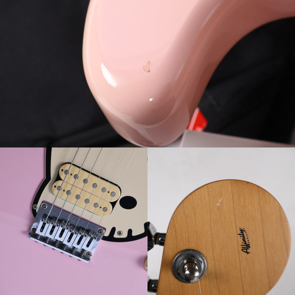 【中古】 Squier by Fender スクワイヤー Hello Kitty Stratocaster 2000年代 初期モデル ハローキティ ストラトキャスター エレキギター 傷