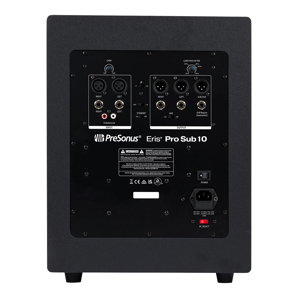PreSonus プレソナス Eris Pro Sub 10 サブウーファー 背面