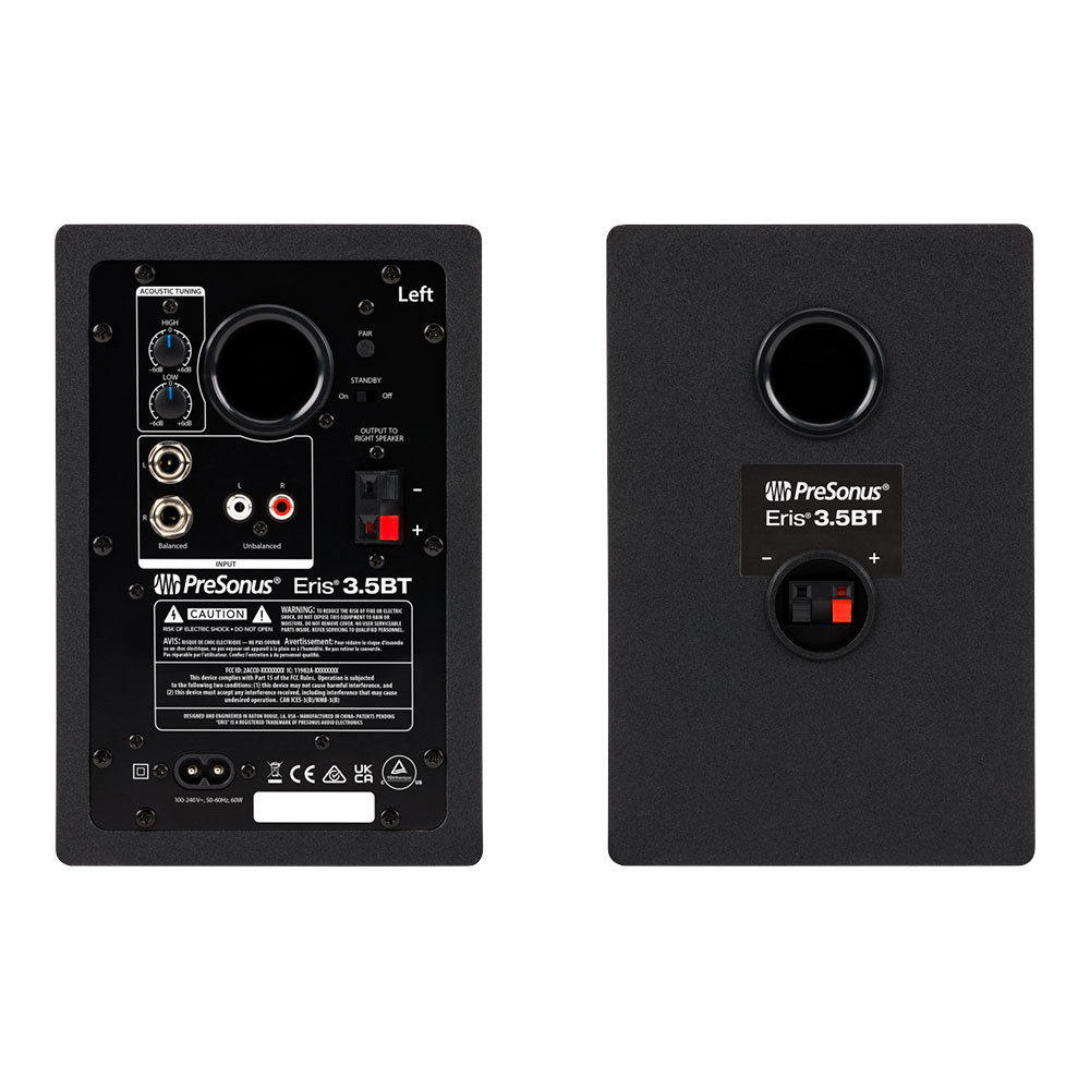 PreSonus プレソナス Eris 3.5BT Black パワードスピーカー Bluetooth対応 1ペア 背面
