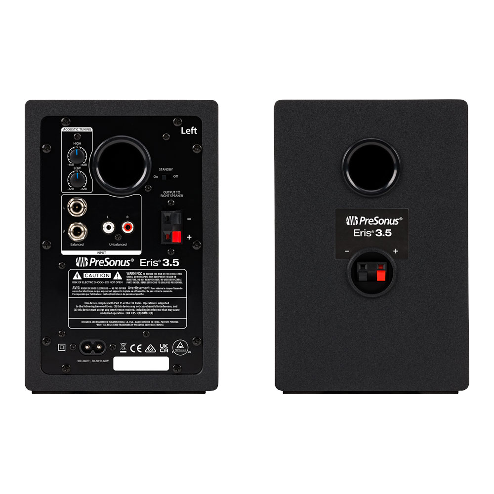 PreSonus プレソナス Eris 3.5 Black パワードスピーカー 1ペア 背面