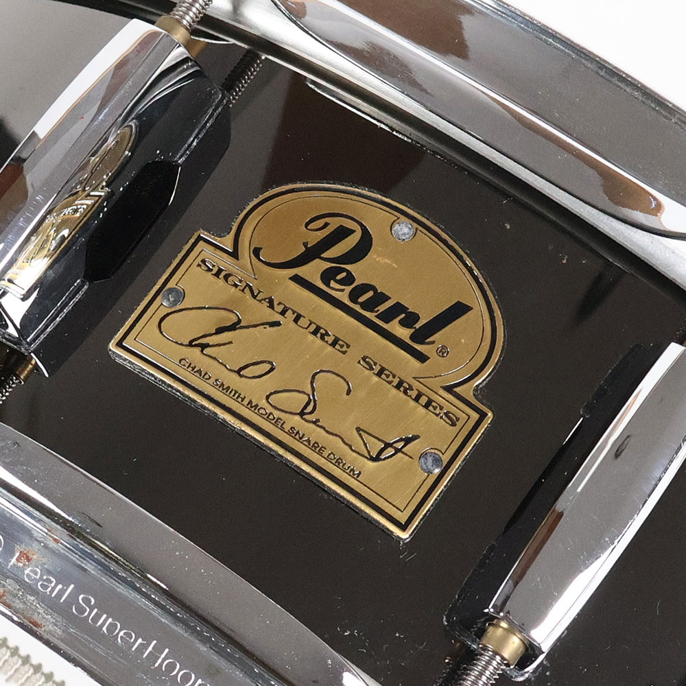 【中古】 チャドスミス シグネチャー スネアドラム パール Pearl CS1450 Chad Smith Signature 14×5 エンブレム