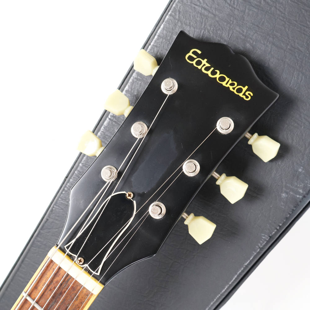 【中古】 エレキギター Edwards by ESP E-SA-125LTS 2010年頃製造 ネック修正リペアあり セミアコースティックギター ES335スタイル ラッカートップ塗装 Seymour Duncanピックアップ搭載 ヘッド画像