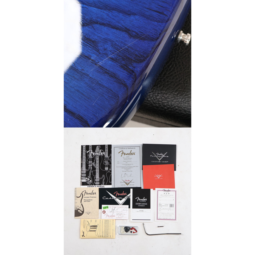 【中古】 エレキギター Fender Custom Shop Custom Amerincan Stratocaster NOS Cobalt Blue Transparent with Abigail Ybarra Abby Pickups 2013年製 Yamano Limited Edition 傷、付属品