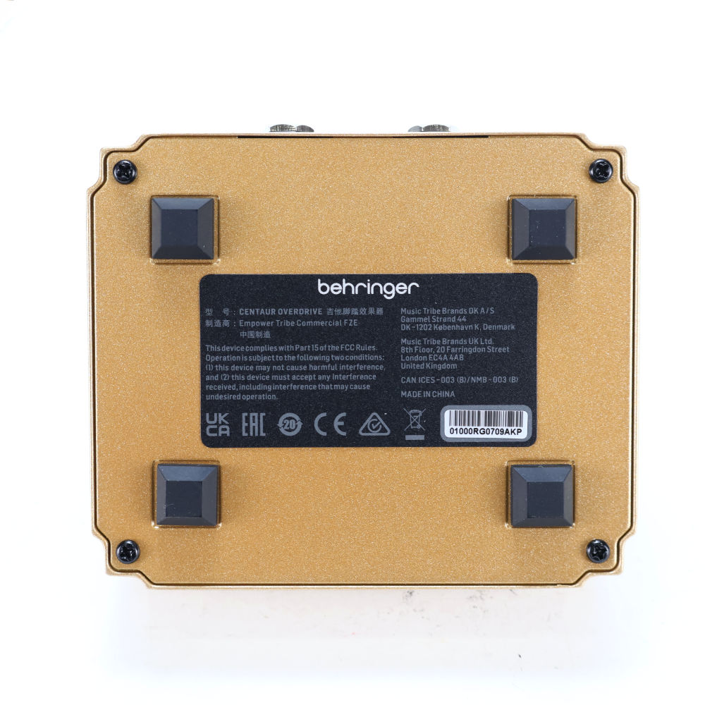 【中古】 オーバードライブ エフェクター BEHRINGER CENTAUR OVERDRIVE ベリンガー ケンタウルス アンプライクオーバードライブ 詳細画像