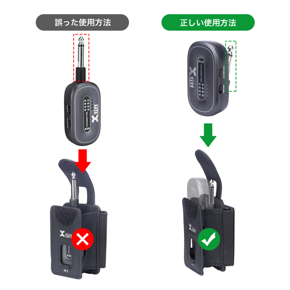 XVIVE エックスバイブ XV-H3 A24専用トランスミッターホルダー 使用方法画像