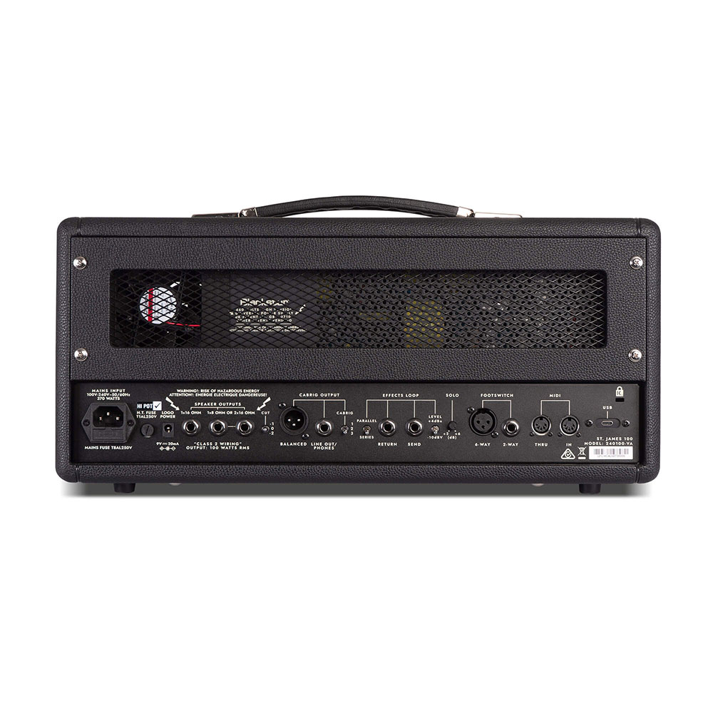 BLACKSTAR ST.JAMES 100 HEAD 100Wヘッド 6L6×2/EL34×2の真空管搭載 軽量 真空管アンプ ギターアンプ ヘッド 背面