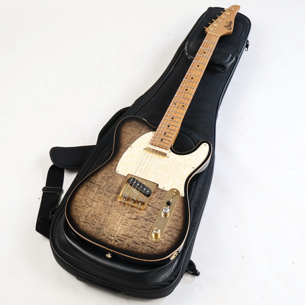 【中古】 エレキギター Suhr Classic T Deluxe Flame Maple Top Trans Charcoal Burst 2019年製 サー クラシックT (TLスタイル) Roasted BirdsEye Mapleネック