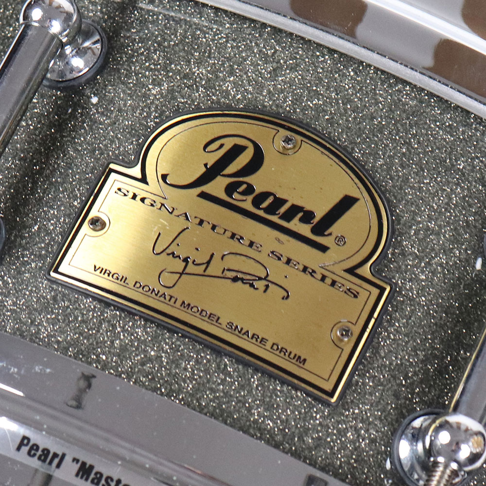 【中古】 ヴァージル・ドナティ シグネチャー スネアドラム パール Pearl VG1450 Virgil Donati Signature 14×5 エンブレム