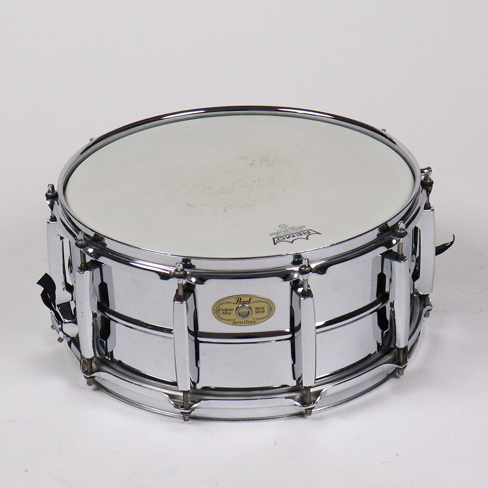 【中古】 スネアドラム パール Pearl SensiTone Steel Custom Alloy 14x6.5 スチールシェル