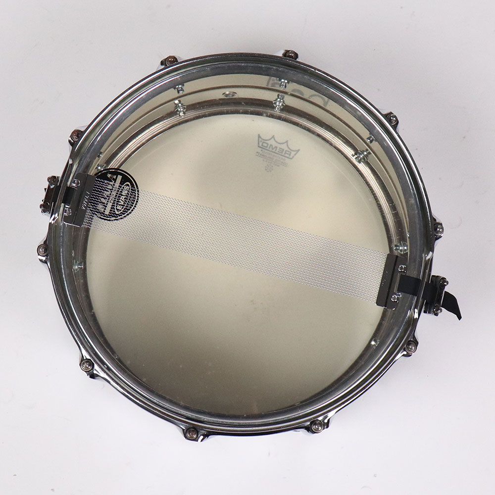【中古】 スネアドラム パール Pearl SensiTone Steel Custom Alloy 14x6.5 スチールシェル 裏面