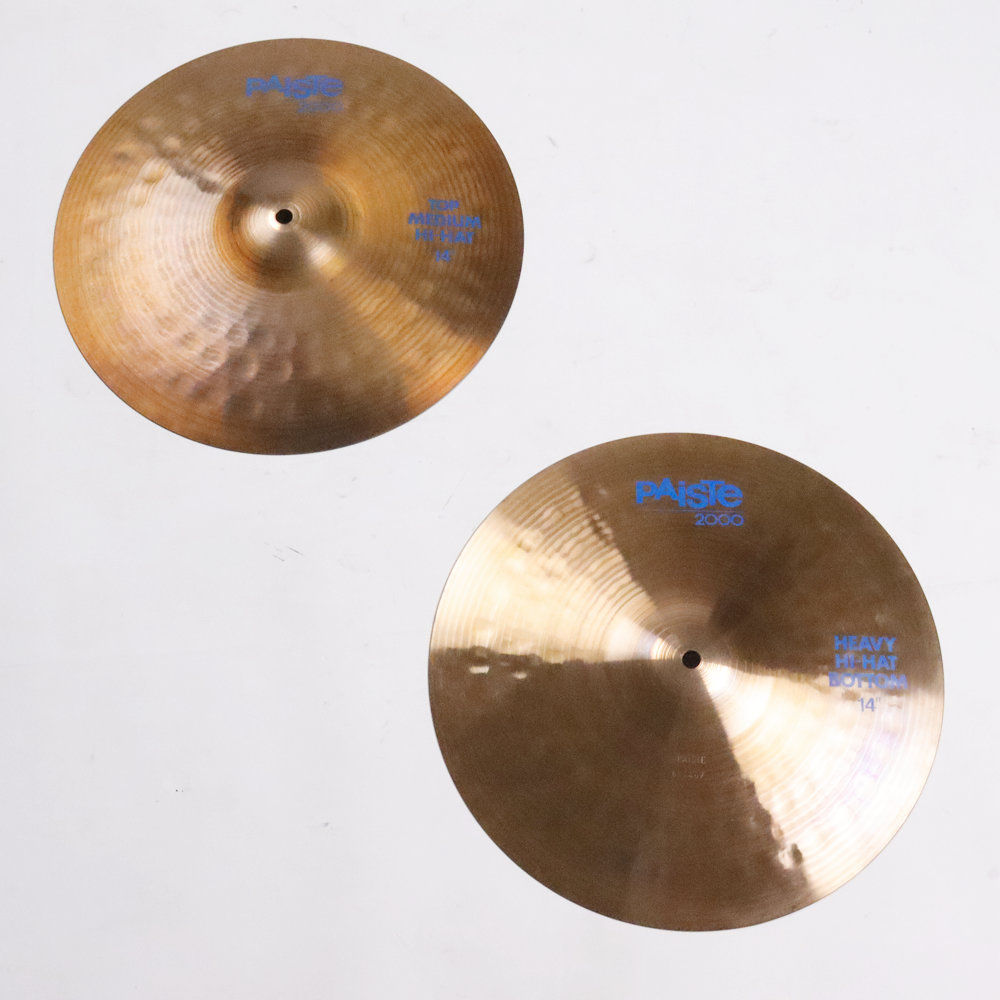 【中古】 ハイハットシンバル ペア パイステ PAISTE 2000 MEDIUM HI-HAT(TOP) HEAVY HI-HAT(BOTTOM) 14インチ ペア