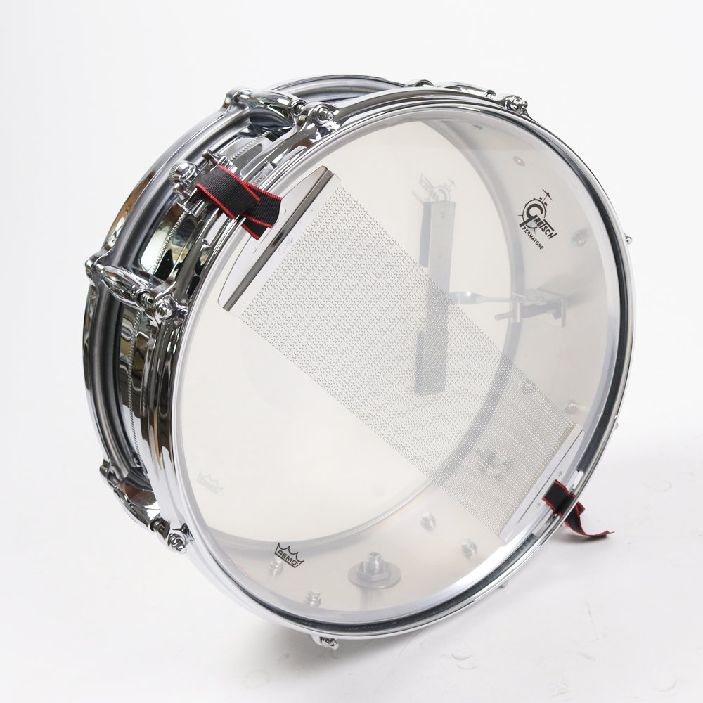 【中古】 スネアドラム グレッチ GRETSCH G-4160M 14x5 Chrome Over Brass ジャパンカスタムオーダーモデル スネアサイド