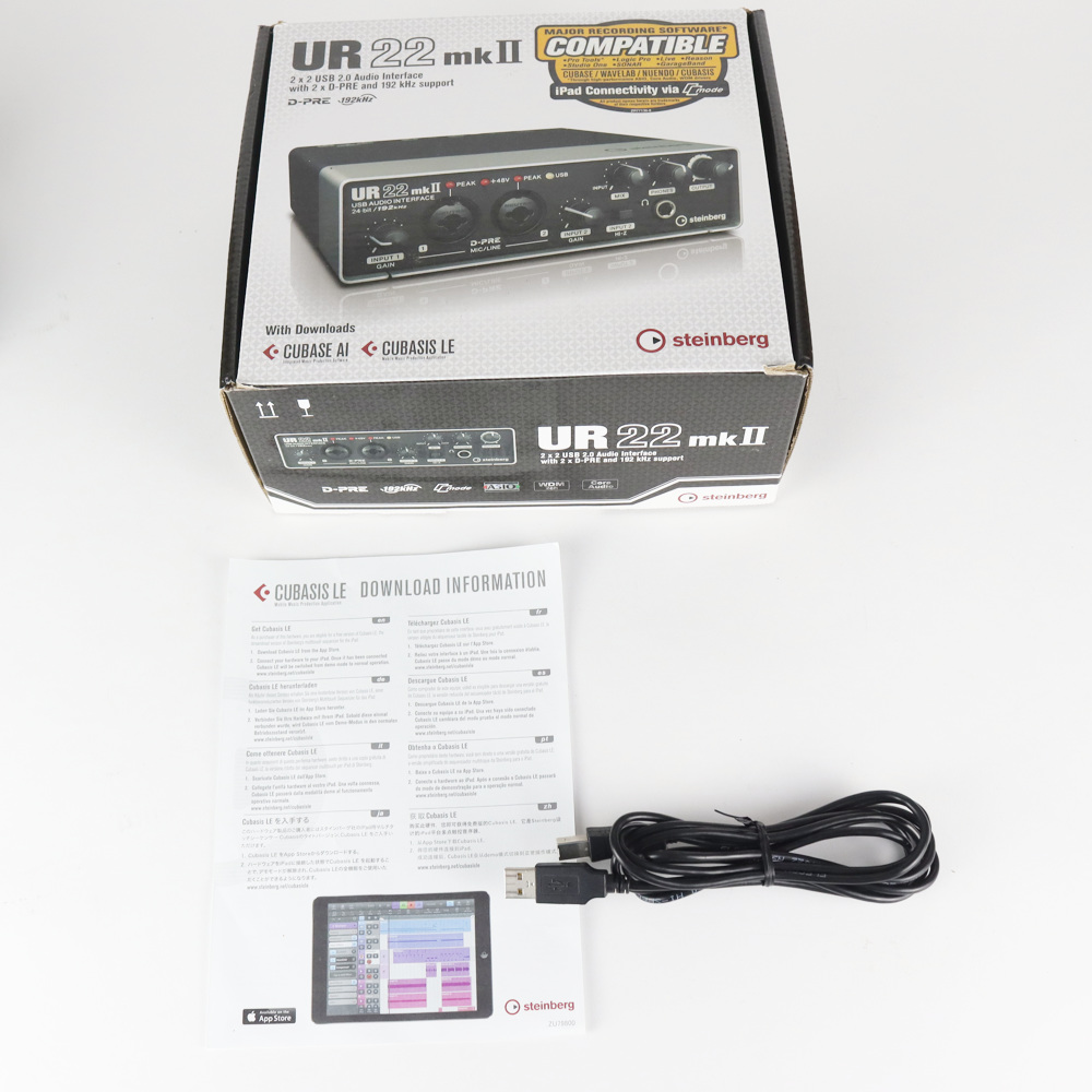 【中古】 オーディオインターフェイス Steinberg UR22mkII スタインバーグ USBオーディオインターフェース UR22 mk2 付属品