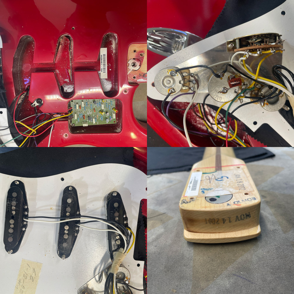 【中古】 エレキギター Fender Eric Clapton Stratocaster Maple Fingerboard Torino Red 2002年製 Noiselessピックアップ搭載 フェンダー エリック・クラプトンモデル ストラトキャスター ピックアップ、ネック